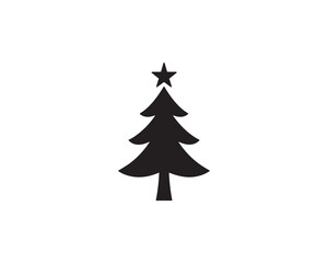 Christmas tree icon silhouette vector design illustration.