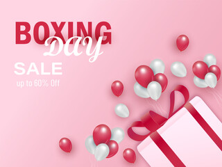 Boxing day promotional sale banner, poster background template design. Vector Illustration.