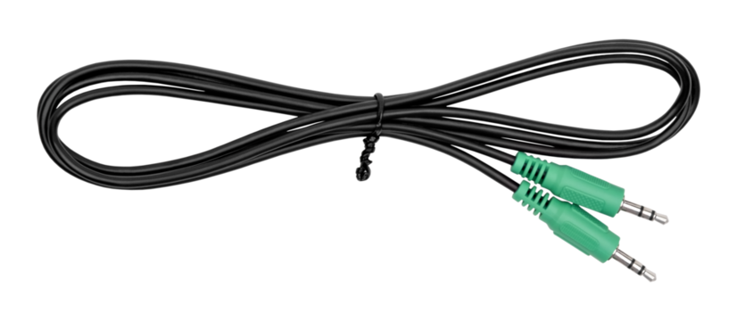 AUX audio cable isolated on white background