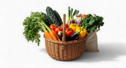 A basket overflowing with fresh, vibrant vegetables