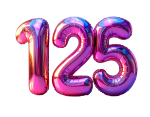  Metallic Blue Balloon Number Set PNG
