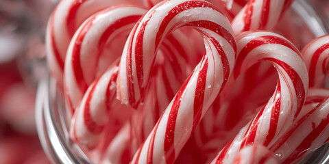 Festive Candy Canes Close-Up