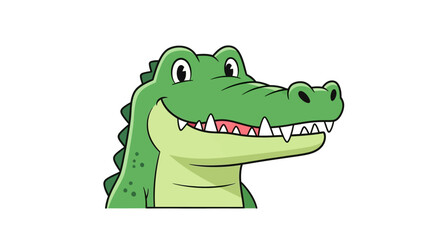 Smiling Cartoon Alligator Head Funny Mascot Illustration for Education and Branding