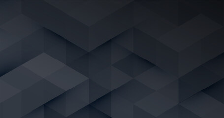 Black geometric abstract background. Triangles and Cubes Pattern. Modern Graphic Design BG for banner, flyer, card, cover, or brochure
