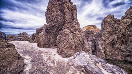 Rocky Coast and Rugged Cliffs at Porto Moniz, Madeira, Portugal, Europe