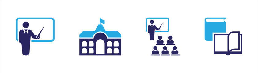 Teacher and Classroom Education Icon Set