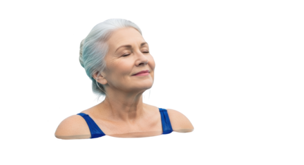 Senior scene showing senior, woman, mature in modern environment with natural lighting for modern branding and lifestyle representation
