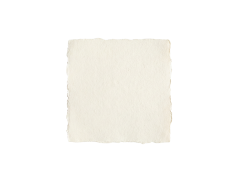 Rough edged paper texture PNG isolated on transparent background, vintage handmade paper sheet for scrapbooking and design use