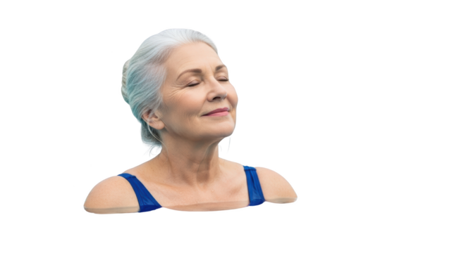 Senior scene showing senior, woman, mature in modern environment with natural lighting for modern branding and lifestyle representation