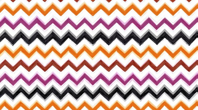 Colorful zigzag chevron pattern with textured brush strokes forming repeating geometric lines seamless abstract background