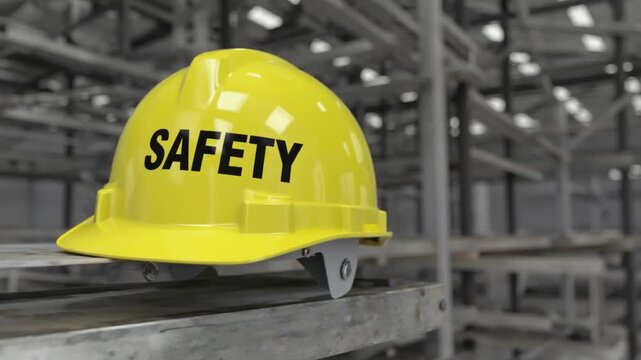 Construction hat with the word Safety.	
