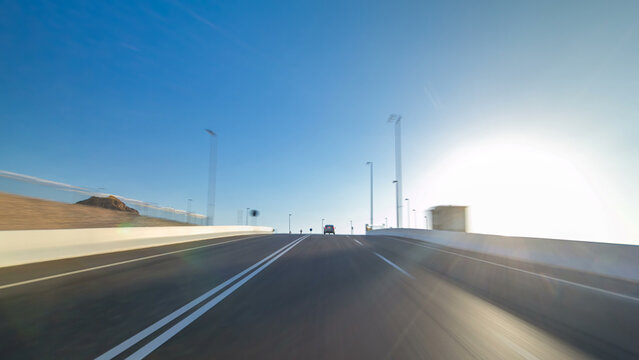 Curvy road through the Jebel Hafeet road timelapse hyperlapse, Al Ain, United Arab Emirates