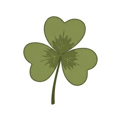 Fototapeta premium Three-leaf clover illustration in green color for good luck 