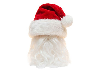 Santa Claus hat and beard isolated PNG, festive Christmas costume element on transparent background for holiday design and decoration