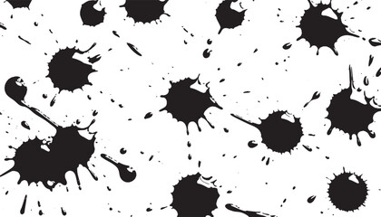 Fototapeta premium Black ink splashes vector illustration.