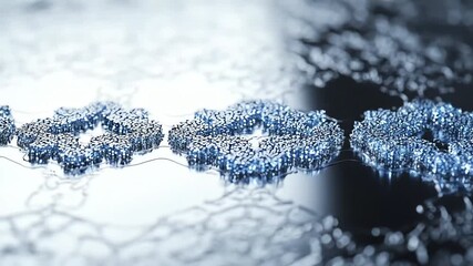 Sparkling Snowflake Formation: Abstract Ice Crystal Growth on Reflective Surface