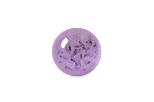 Round lavender handmade soap bar with transparent background