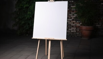Empty white board for the guest list or photo. Blanked white board for drawing