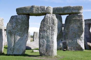 View of Stonehenge monument on Salisbury Plain in Wiltshire, England, United Kingdom