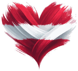 Latvia flag vector art illustration in a heart shape