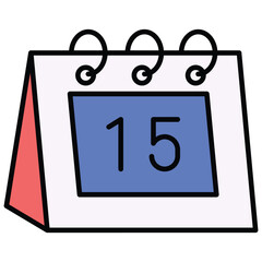 15 Calendar Date Icon Vector