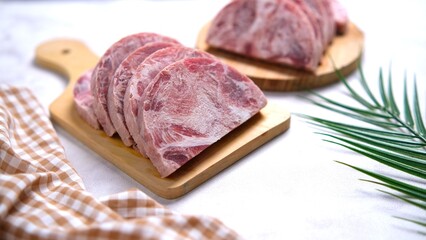 Sliced Wagyu Beefs on Wooden Boards