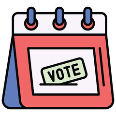 Election Day Calendar Icon Vector