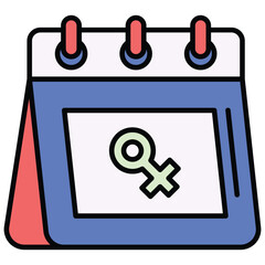 Women�s Day Calendar Icon Vector