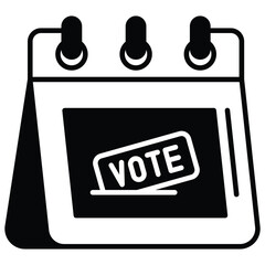 Election Day Calendar Icon Vector