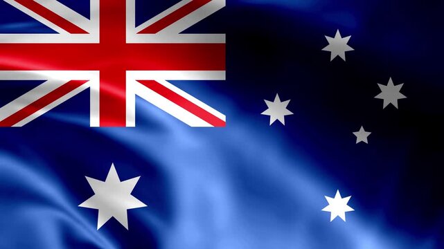 Australia flag waving in the wind, Dynamic Australia Flag Fluttering in the Wind: A Patriotic Spectacle. 26th January