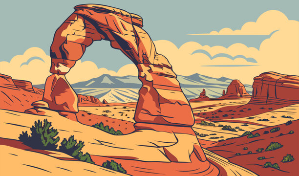 the beauty of arches national in utah, at summer