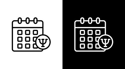 Schedule White Icon Set Design