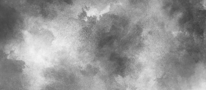 Abstract dark grey watercolor paper texture background. powder water spray on grey background. vintage white painted canvas with stains. ink wash monochrome texture backdrop.	