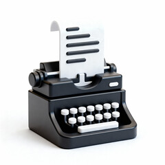 3d icon of a stenographer or court reporter isolated on a white background, symbolizing fast transcription, documentation, legal proceedings, and records