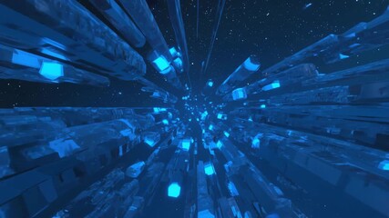 Abstract blue light streaks futuristic technology background digital space concept - Powered by Adobe