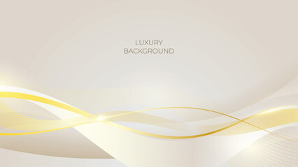 Luxury cream abstract background with golden lines. Abstract golden background with shiny gold line sparkling lighting and glitter luxury style.