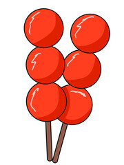 red lollipop with stick of Chinese New Year