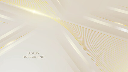 Luxury cream abstract background with golden lines. Abstract golden background with shiny gold line sparkling lighting and glitter luxury style.