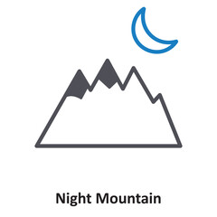 Night Mountain Vector icon which can easily modify or edit