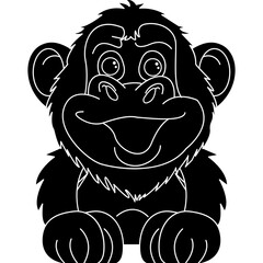 Obraz premium Gorilla Cartoon Icon