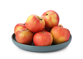 Many fresh ripe apples isolated on white