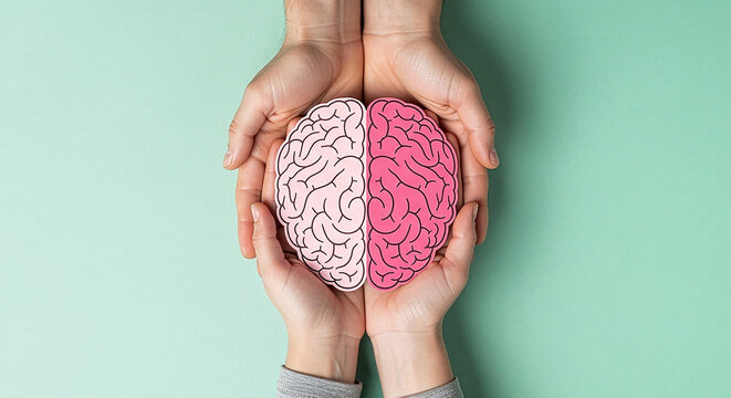 Human Brain Support and Mental Health Concept