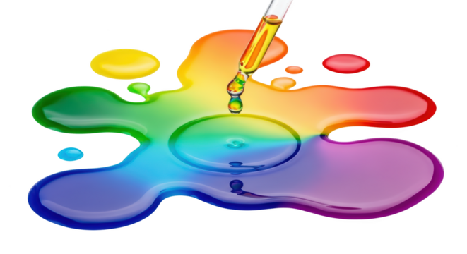 Professional image featuring rainbow, liquid, drop suitable for web, social media, and editorial design purposes