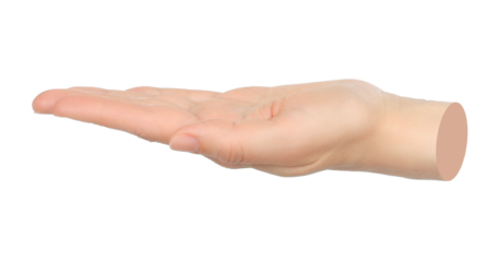 Hand gesture like a holding something isolated on transparent background. Contemporary art design