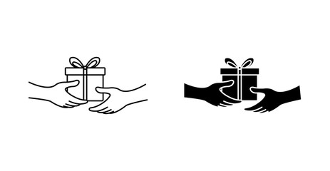 Gift Exchange Icon,  Present Swap Vector Symbol for Holiday