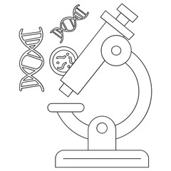 DNA and Microscope Icon