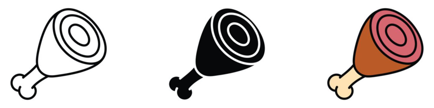 Ham leg icon vector. meat, delicious food symbol. vector illustration.