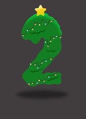Christmas tree , Christmas , Christmas tree numbers, numbers, 1 to 10, tree, green tree, Christmas tree with lights.