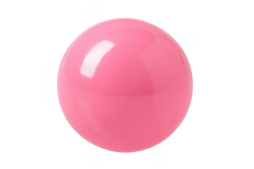 Pink glossy 3d sphere with transparent background