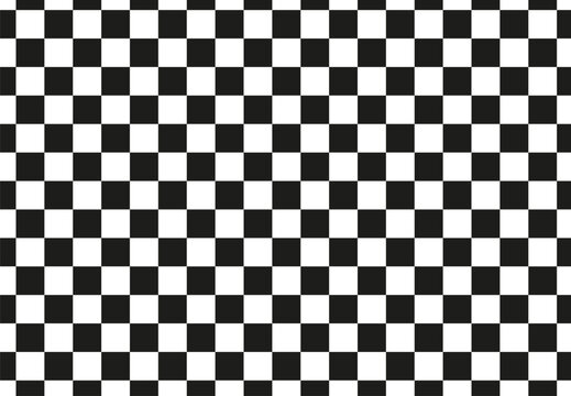 Black, white geometric seamless pattern. Checkered repeatable texture, background. Chess squares, checkerboard tiles backdrop. 
Chessboard tiles endless wallpaper.